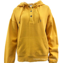 Spring 2021 New Arrival Hot Sale Casual Hoodie With Half Button Placket
